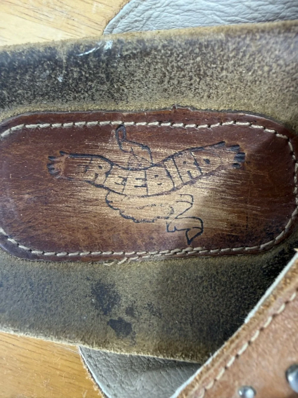 Freebird Asher distressed leather with signature studded hardware sandal 8
